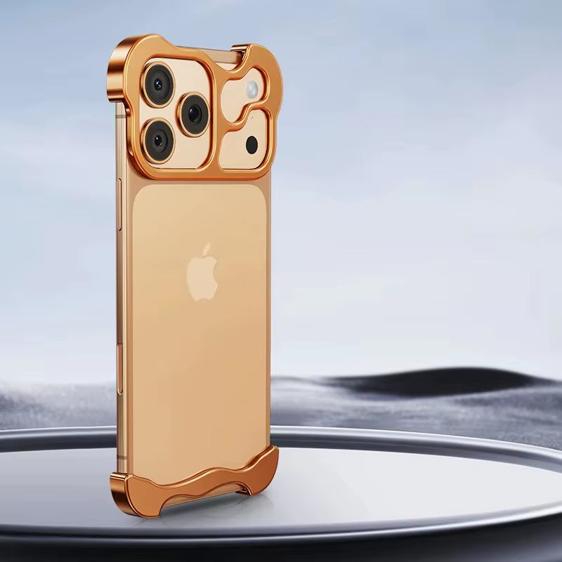 Luxury Irregular Aluminum Alloy Bumper Phone Case for Iphone 16 15 14 13 12 Pro Max 17 Air Pro Lens Film Protection Metal Cover